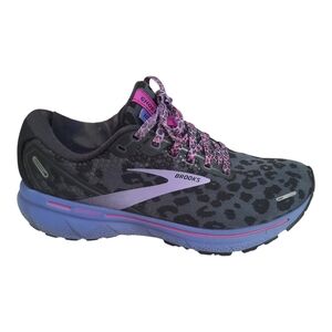 Brooks Ghost 14 Electric Cheetah Animal Print Black Purple Running Shoes Size 9